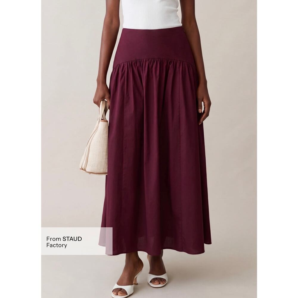 New Caara Vashti wine red  maxi skirt size 0 $172 - Picture 2 of 6